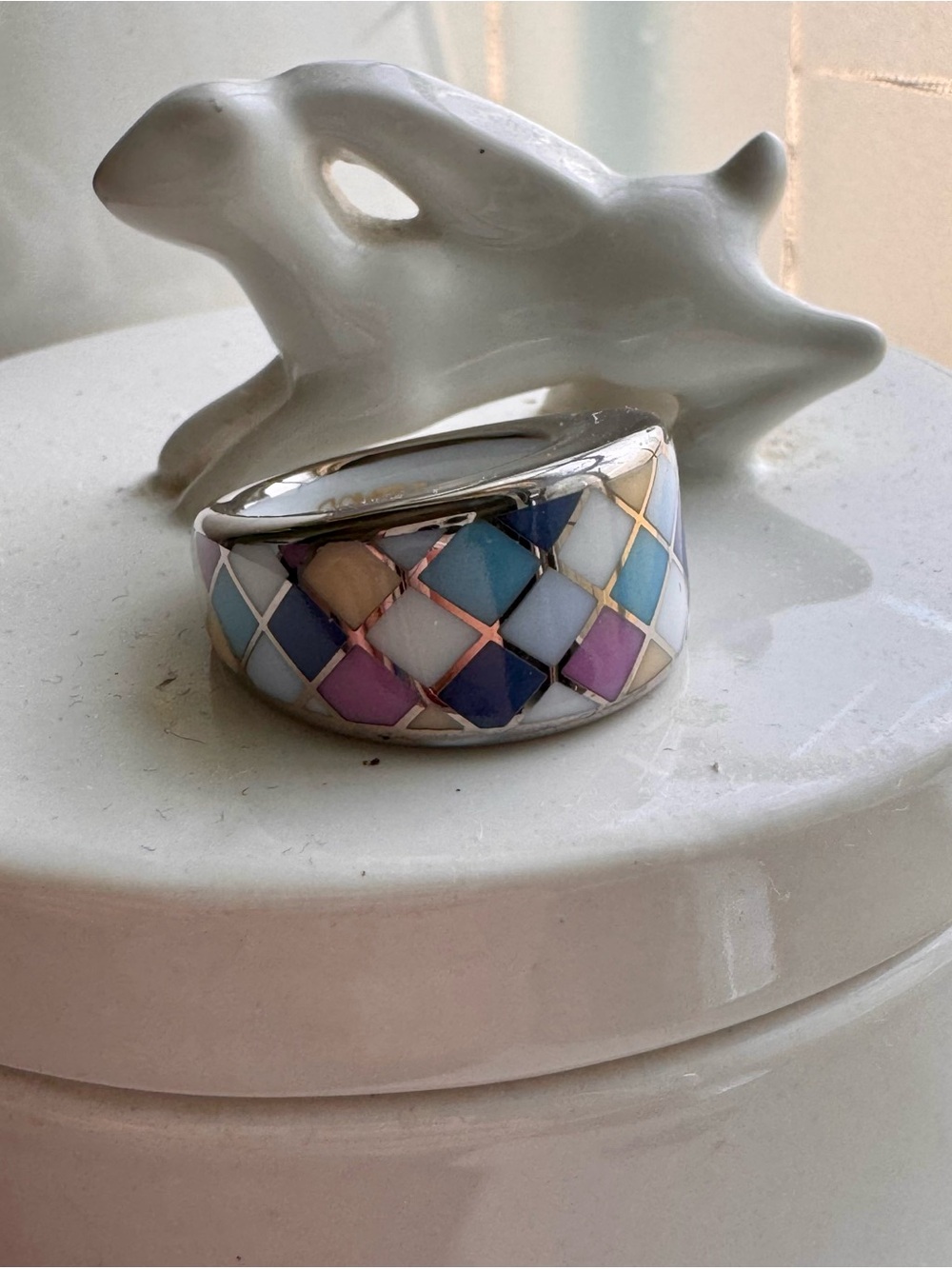 Bernardaud Limoges Porcelain Ring, size 6